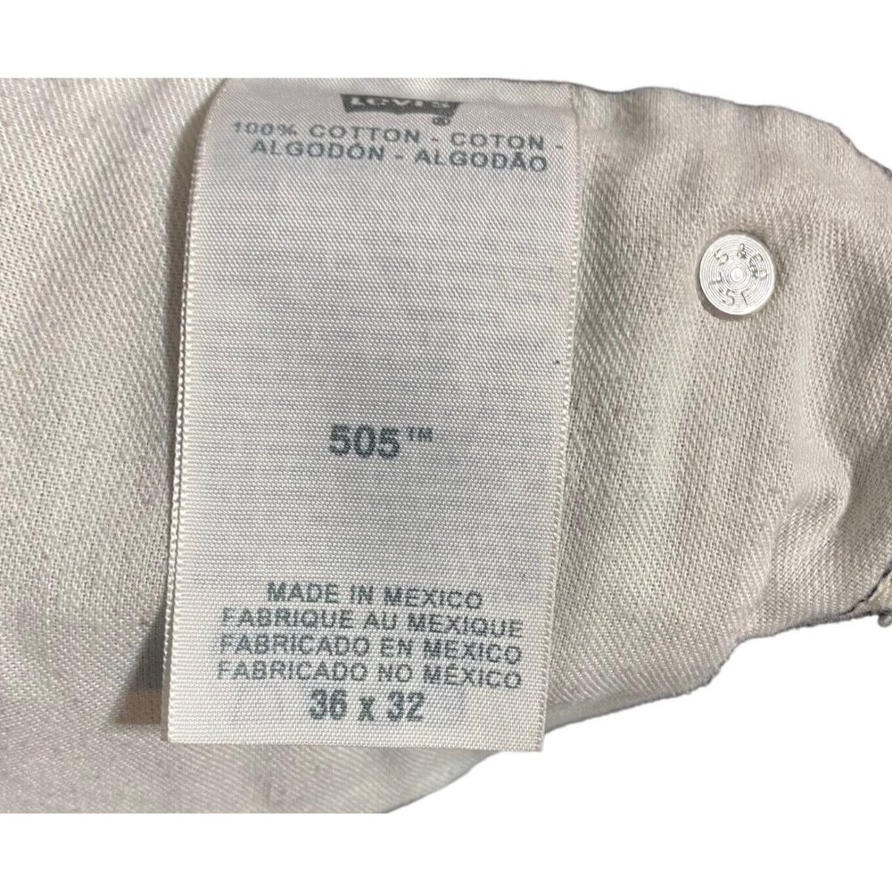 Levis Strauss 505 Jeans Black Regular Straight Denim Pants Men's Size 36x32 - Picture 7 of 7